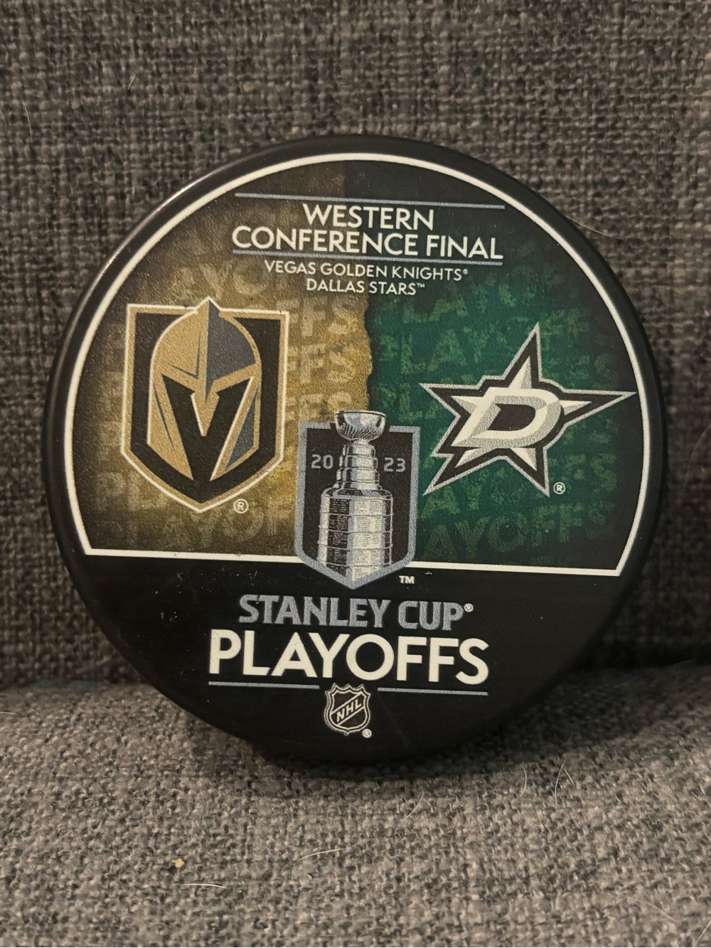 Dallas Stars vs Vegas Golden Knights 2023 NHL Playoffs Match Up Hockey Puck
